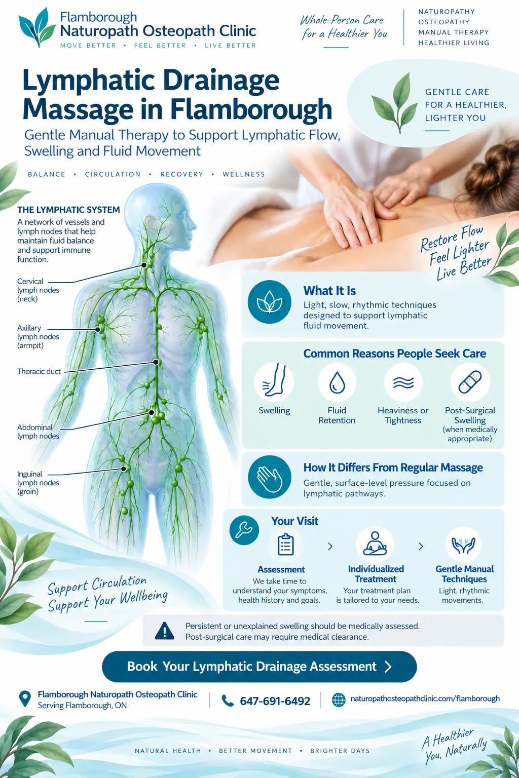 infographic-Lymphatic Drainage Massage - Flamborough Naturopath Osteopath Clinic