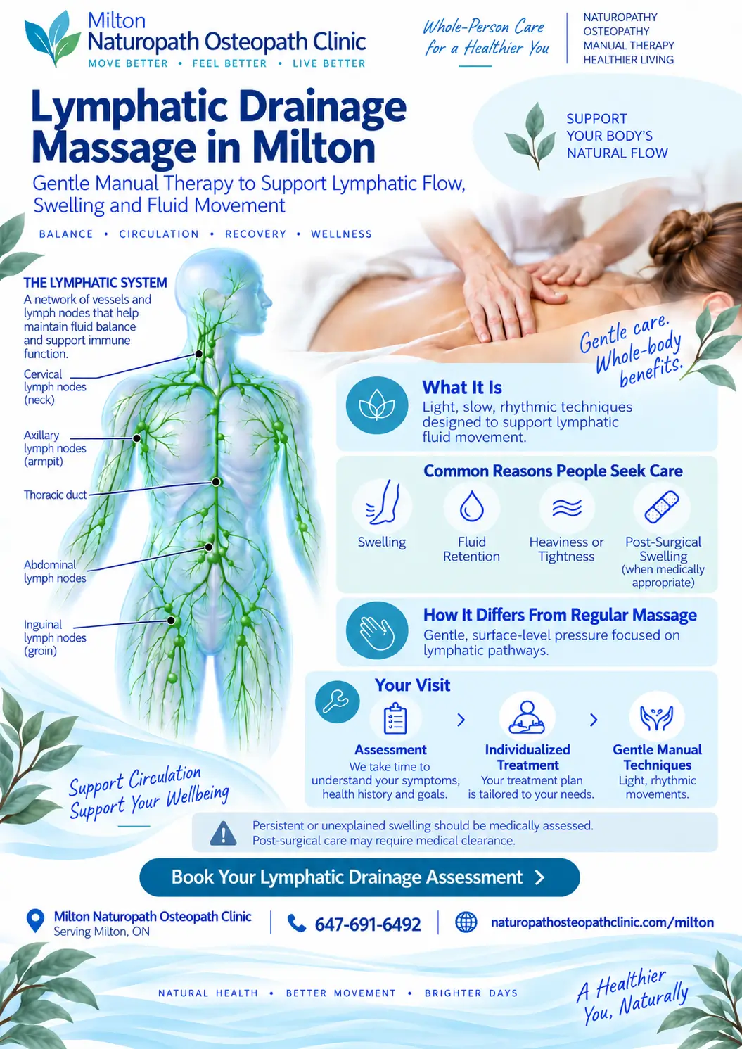 infographic-Lymphatic Drainage Massage - Milton Naturopath Osteopath Clinic