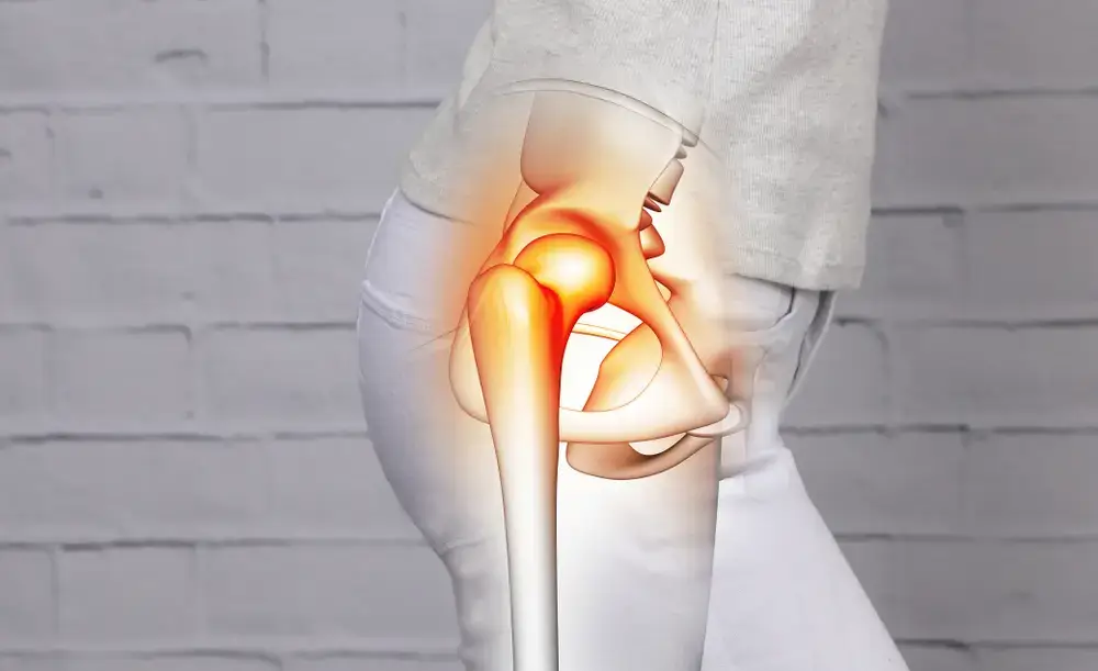 What factors can lead to hip pain from an osteopathic perspective?